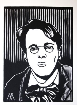 Linocut Poster — W. B. Yeats